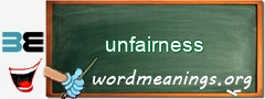 WordMeaning blackboard for unfairness